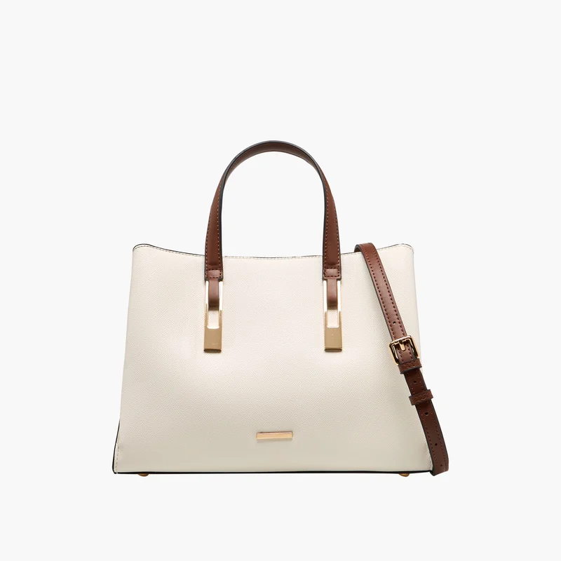 ساشا Sasha Solid Tote Bag in Cream for Women